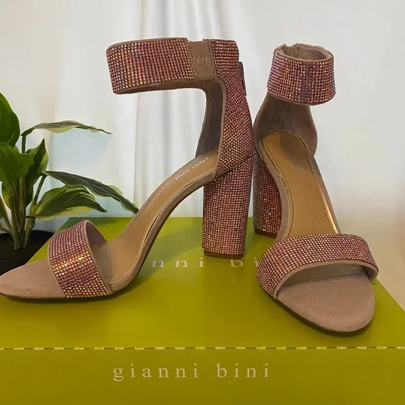 Gianni Bini Ronilynn Bling Jewel Embellished Dress Sandals-Lavender-SZ 8.5M - Picture 3 of 9